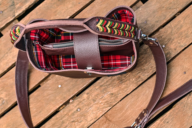 Abelo Leather Mini Bucket Hand Bag - Beaded - Image 2